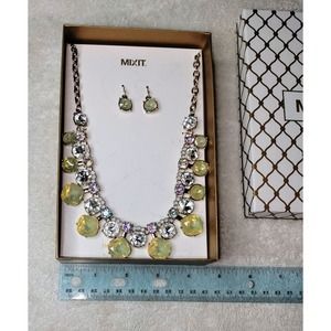 MixIt Necklace Earrings Box Set Retro Jewelry Statement Mix It Lemon Yellow Gold